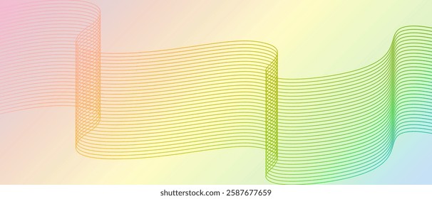 Abstract Flowing Ribbon Wave Vector Illustration