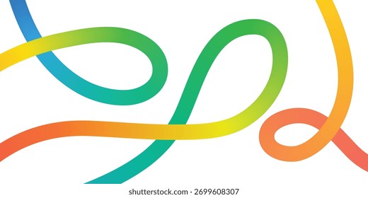 Cintas que fluyen Abstractas con los colores del gradiente del arco iris en el Vector blanco del fondo