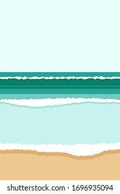 Abstract flowing sea blue wave minimal simple flat design background. Design element template for wallpaper, backdrop, vector illustration