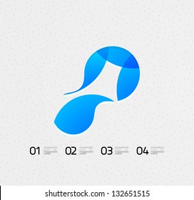 Abstract flowing shape on the paper business design