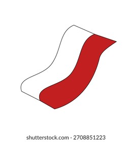 Abstractas forma fluida con una franja roja sobre un fondo blanco. Diseño limpio y sencillo con curvas suaves y sensación de movimiento. Estética moderna y minimalista.