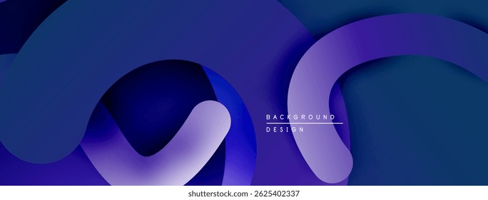 Abstract flowing shapes, blue hues dominate design. Modern aesthetic, dynamic composition, gradient effect present. Background suitable for digital projects.
