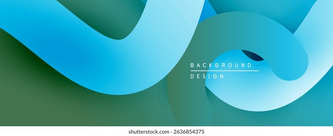Abstract flowing shapes, blue hues dominate. Minimalist design with gradient transitions. Modern aesthetic, suitable for backgrounds.