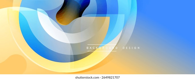 Abstract flowing shapes, blue, orange gradients. Modern design element for backgrounds, banners, presentations. Smooth curves create dynamic visual.