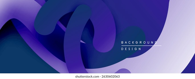 Abstract flowing shapes, gradient blues, purples. Modern design element for backgrounds, presentations, digital art. Smooth curves create dynamic composition.