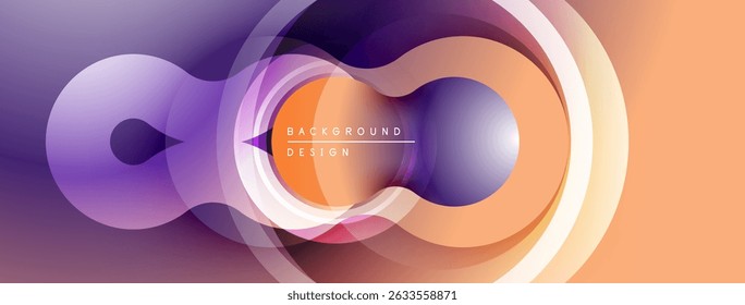 Abstract flowing shapes, vibrant colors create modern background. Gradient hues blend seamlessly, forming dynamic composition.