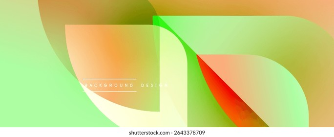 Abstract flowing shapes, vibrant colors blend. Green, orange, yellow hues create dynamic visual effect. Modern design element.
