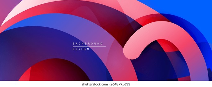 Abstract flowing shapes, vibrant colors create dynamic background. Smooth gradients, modern design elements present visual harmony.
