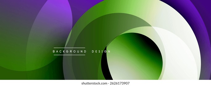 Abstract flowing shapes, vibrant green, purple hues. Modern design, smooth gradients create dynamic visual effect. Background texture.