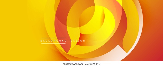 Abstract flowing shapes, vibrant orange, yellow hues. Modern design element, dynamic composition, smooth gradients present.