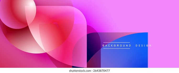 Abstract flowing shapes, vibrant pinks, blues create dynamic gradient background. Modern design element for digital projects.