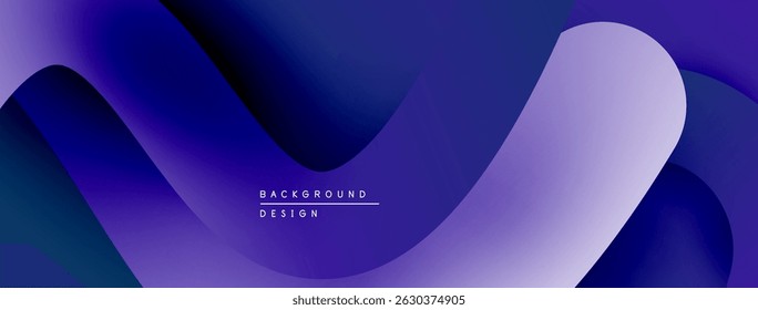 Abstract flowing shapes, vibrant purple hues, modern design. Gradient colors create dynamic visual texture. Minimalist aesthetic.