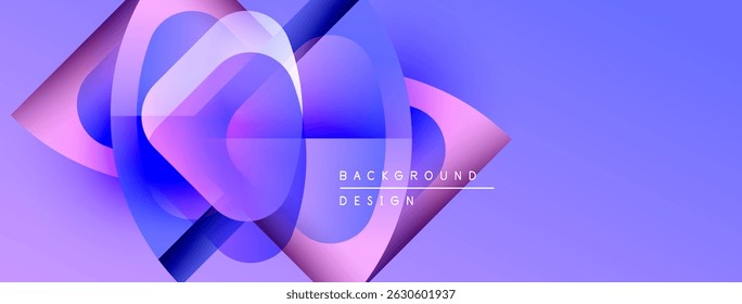Abstract flowing shapes, vibrant purple hues, modern design. Gradient colors create dynamic visual effect. Minimalist composition.