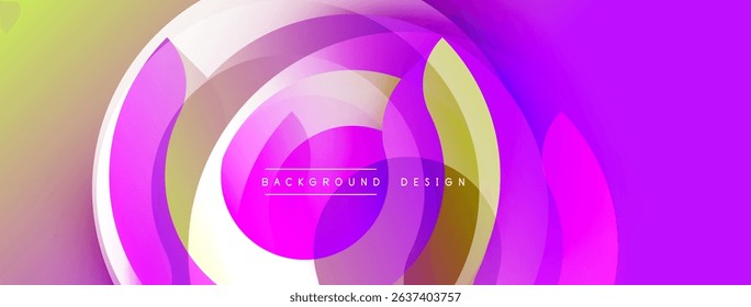 Abstract flowing shapes, vibrant purple, yellow hues. Modern design element, dynamic composition, gradient effect. Smooth transitions create visual interest.