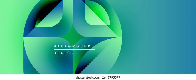 Abstract flowing shapes, vibrant turquoise, green gradients. Modern design element, suitable for banners, presentations. Minimalist aesthetic.