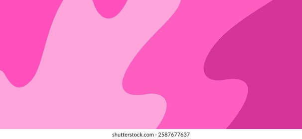 Abstract flowing wave background vector art in shades of pink