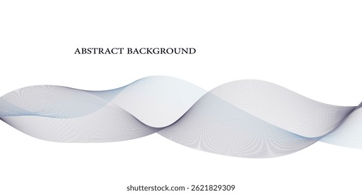 Abstract Flowing Wave Curves with Soft Gradients – Minimalist Vector Art in Light Blue and Gray Tones