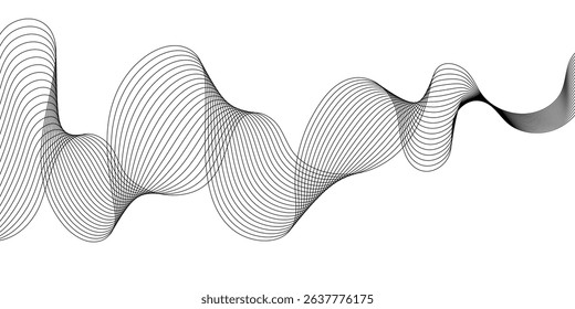 Abstract flowing wave line background. Design element for technology and business