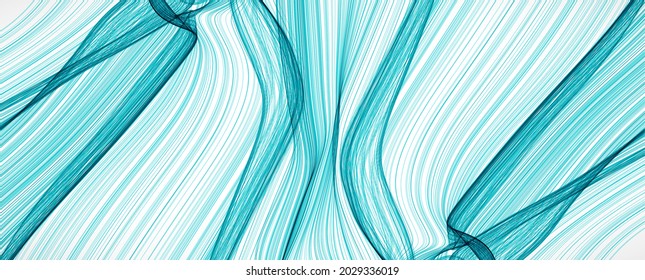 Abstract flowing wave lines. Design element for technology, science, modern concept.