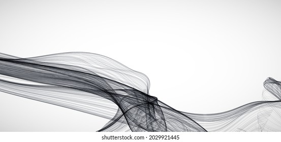 Abstract flowing wave lines. Design element for technology, science, modern concept.