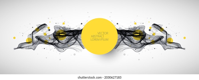 Abstract flowing wave lines. Design element for technology, science, modern concept.
