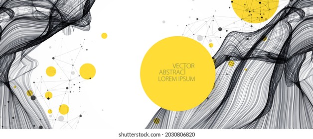 Abstract flowing wave lines. Design element for technology, science, modern concept.