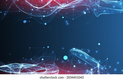 Abstract flowing wave lines. Design element for technology, science, modern concept.