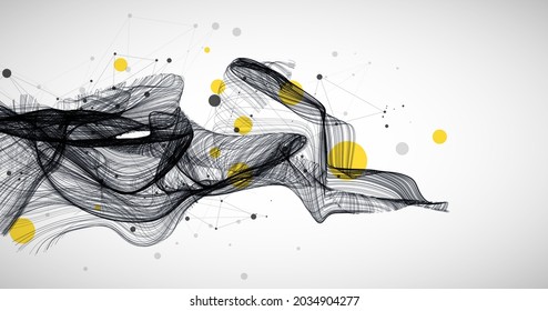 Abstract flowing wave lines. Design element for technology, science, modern concept.
