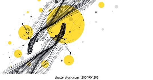 Abstract flowing wave lines. Design element for technology, science, modern concept.