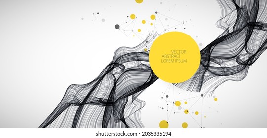 Abstract flowing wave lines. Design element for technology, science, modern concept.