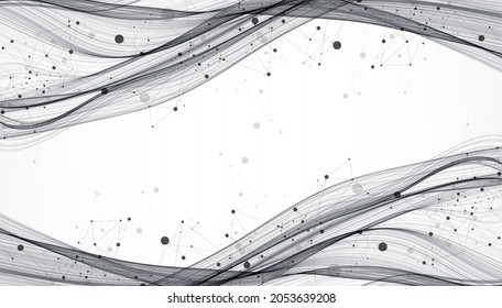Abstract flowing wave lines. Design element for technology, science, modern concept.