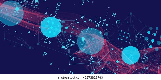Abstract flowing wave lines. Design element for technology, science, modern concept.