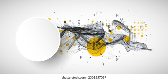 Abstract flowing wave lines. Design element for technology, science, modern concept.