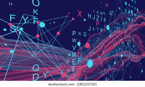 Abstract flowing wave lines. Design element for science modern concept.