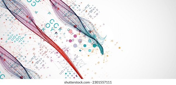 Abstract flowing wave lines. Design element for science modern concept.