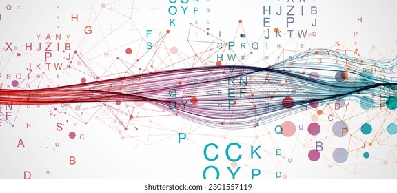 Abstract flowing wave lines. Design element for science modern concept.
