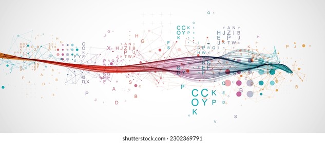 Abstract flowing wave lines. Design element for science modern concept.