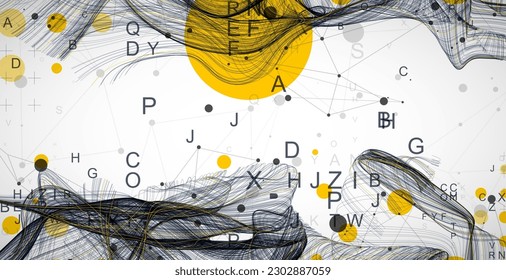 Abstract flowing wave lines. Design element for technology, science, modern concept.