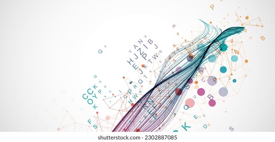 Abstract flowing wave lines. Design element for science modern concept.