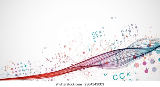 Abstract flowing wave lines. Design element for science modern concept.