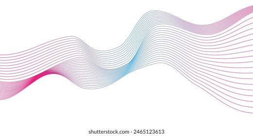 Abstract flowing wave lines. Design element for technology, science, modern concept.vector eps 10	
