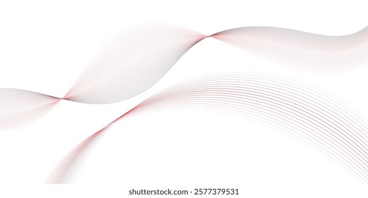 Abstract flowing wave lines. Design element for technology, science, modern concept.vector eps 10.whie and red