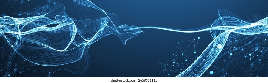 Abstrakte Wellenlinien. Gestaltungselement für Technologie, Wissenschaft, modernes Datenkonzept. Vektorgrafik