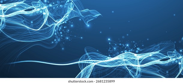 Abstract flowing wave lines. Design element for technology, science, modern data concept. Vector
