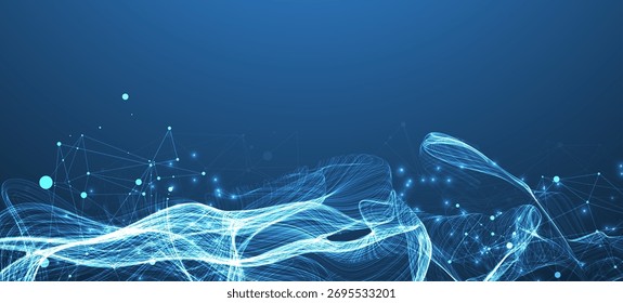 Abstrakte Wellenlinien. Gestaltungselement für Technologie, Wissenschaft, modernes Datenkonzept. Vektorgrafik
