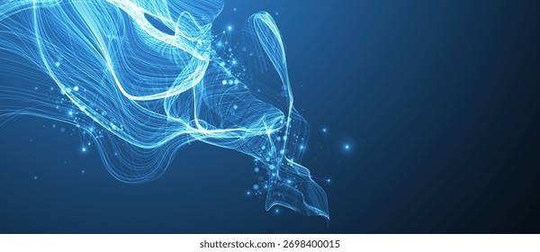 Abstractas líneas ondulatorias. Elemento de diseño para tecnología, ciencia, concepto de datos modernos. Vector
