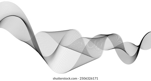 Abstract flowing wave lines. Digital frequency equalizer. digital Stylized line art background. Vector