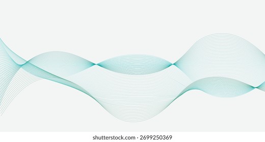 Abstract Flowing Wave Lines on Light Background