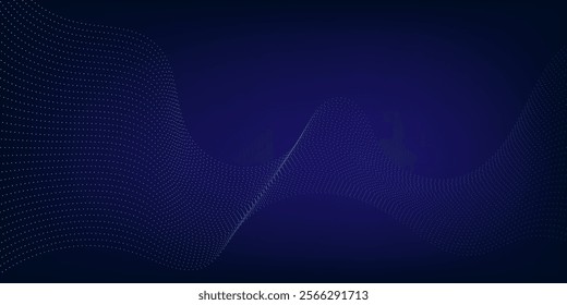 Abstract flowing wave lines particles background. Design elements for technology, science, and modern concept