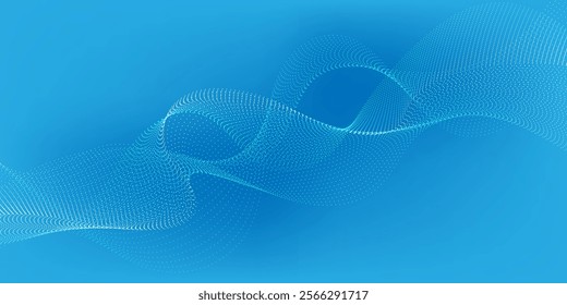 Abstract flowing wave lines particles background. Design elements for technology, science, and modern concept